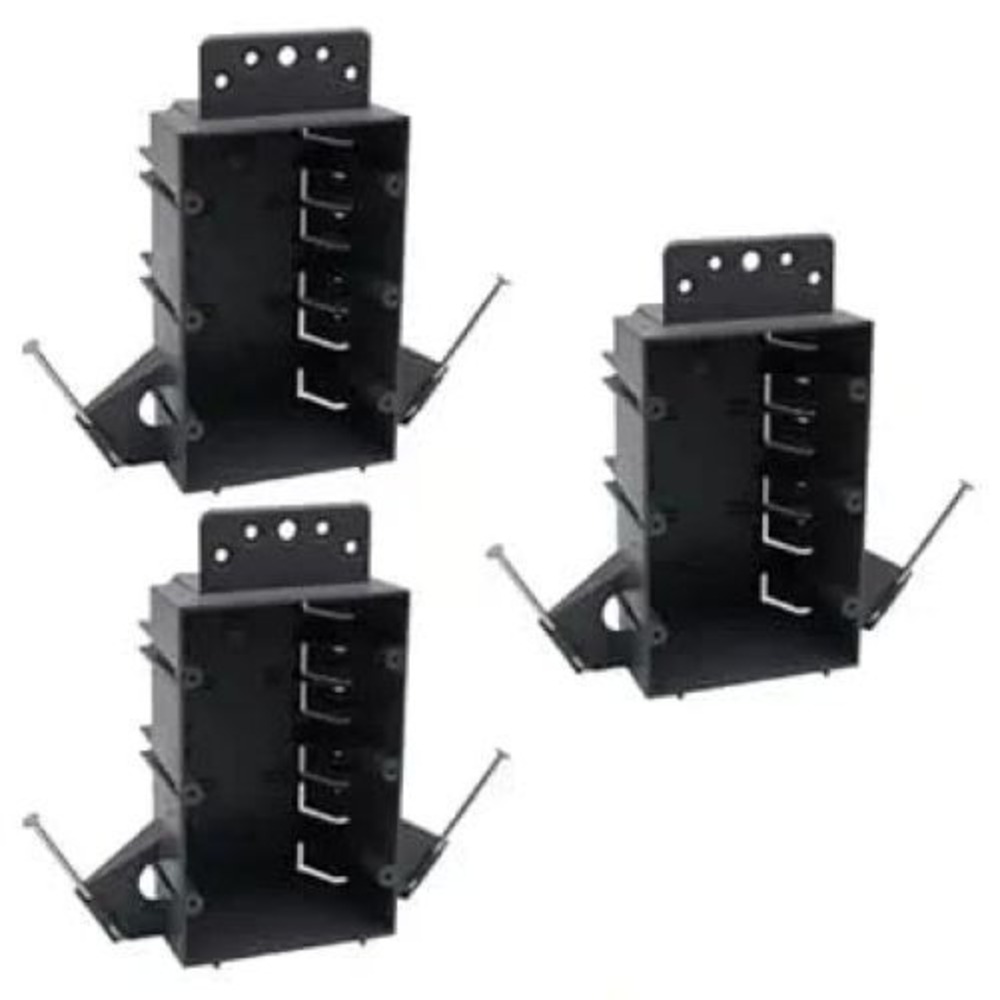 AIRTAK 3-Gang Plastic New Work Interior Outlet Wall Electrical Box 44Cu 3 Pack